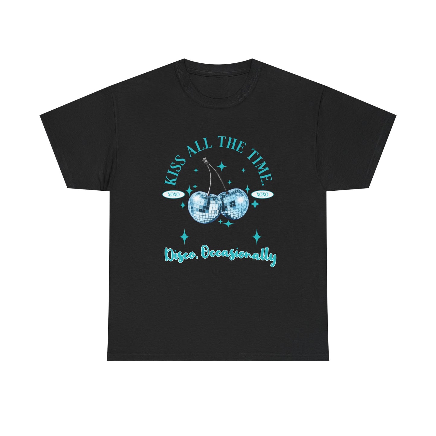 Kiss All The Time, Disco Occasionally T-Shirt - Ice Blue Graphic