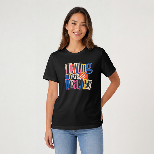 Living On A Prayer Retro Print Tee
