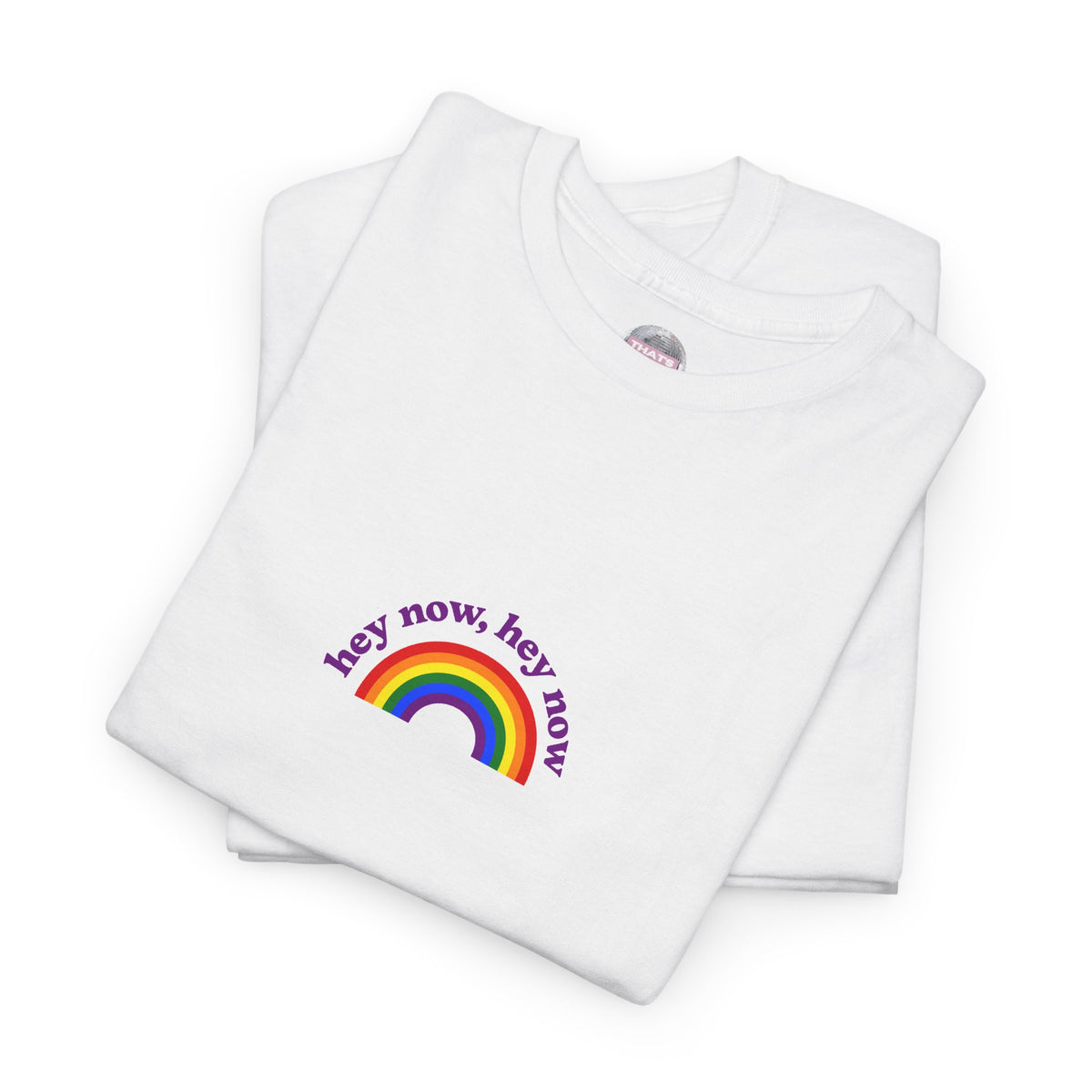 What Dreams Are Made Of lyric with bright rainbow artwork on a unisex t-shirt — view 3