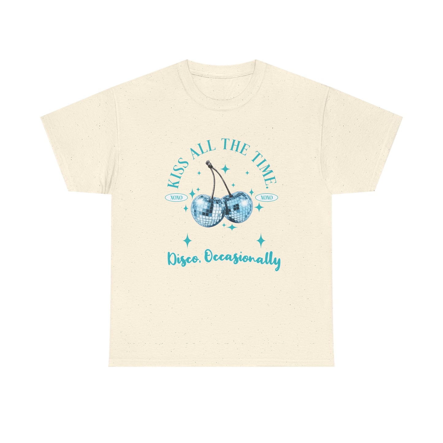 Kiss All The Time, Disco Occasionally T-Shirt - Ice Blue Graphic