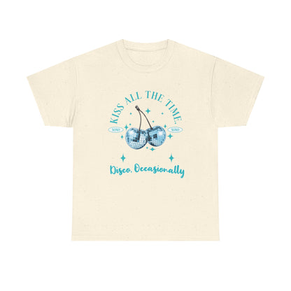 Kiss All The Time, Disco Occasionally T-Shirt - Ice Blue Graphic