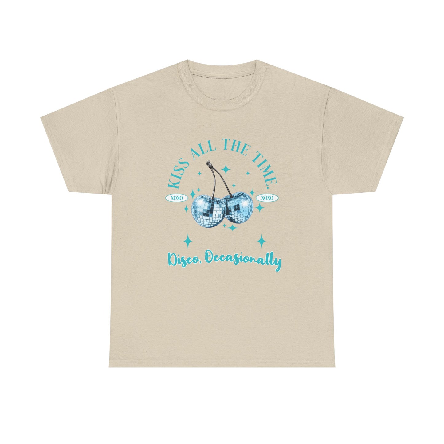 Kiss All The Time, Disco Occasionally T-Shirt - Ice Blue Graphic