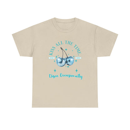 Kiss All The Time, Disco Occasionally T-Shirt - Ice Blue Graphic