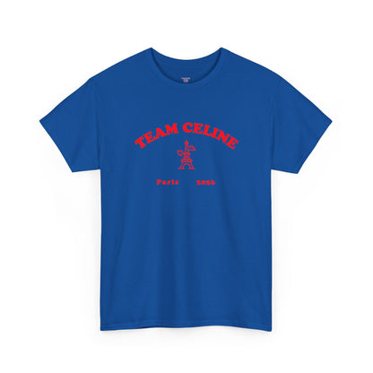 Team Celine retro Paris design in pink on a unisex t-shirt — view 6