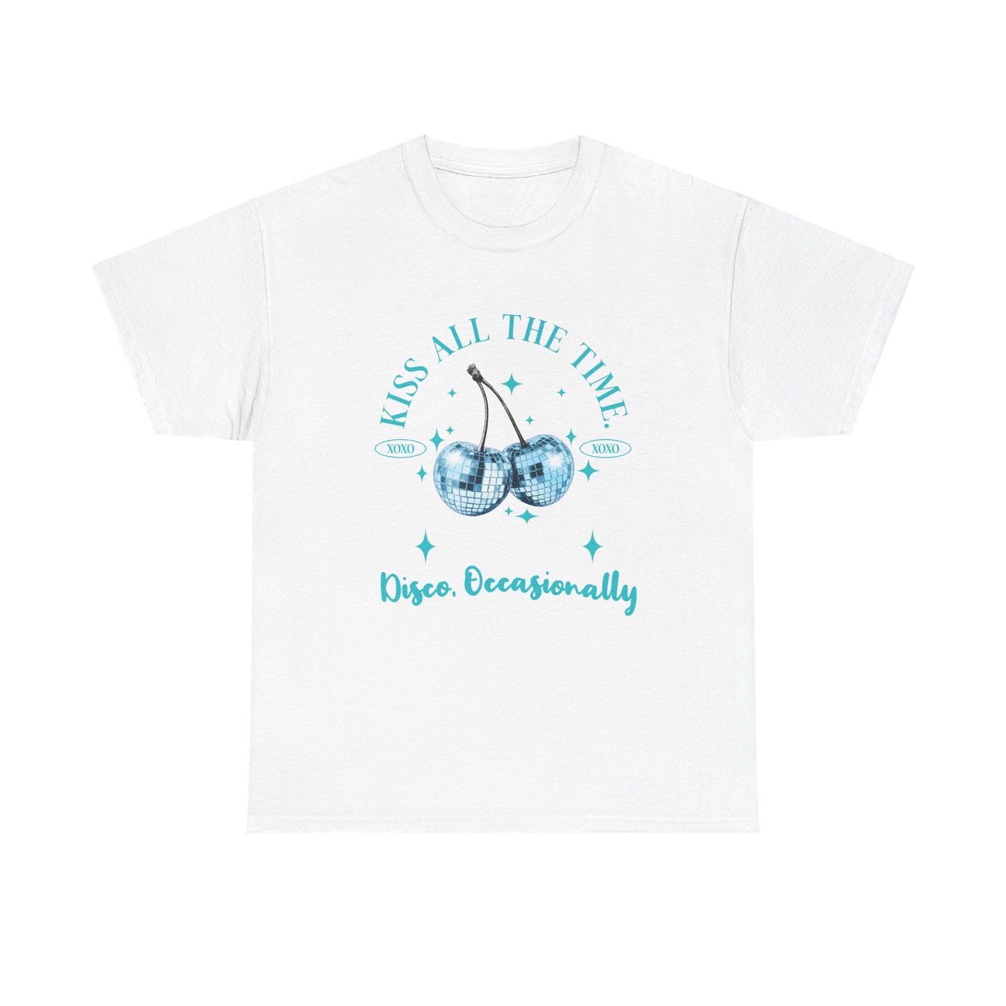 Kiss All The Time, Disco Occasionally T-Shirt - Ice Blue Graphic