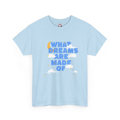 What Dreams Are Made Of lyric with moon and clouds artwork on a unisex t-shirt — view 5