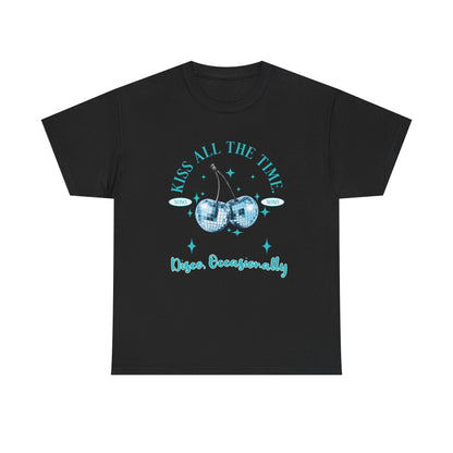 Kiss All The Time, Disco Occasionally T-Shirt - Ice Blue Graphic