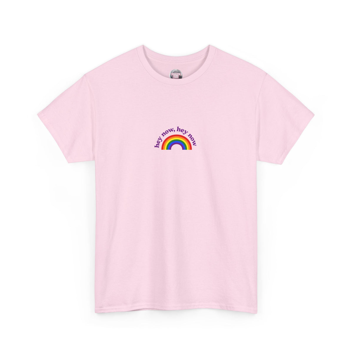 What Dreams Are Made Of lyric with bright rainbow artwork on a unisex t-shirt — view 2