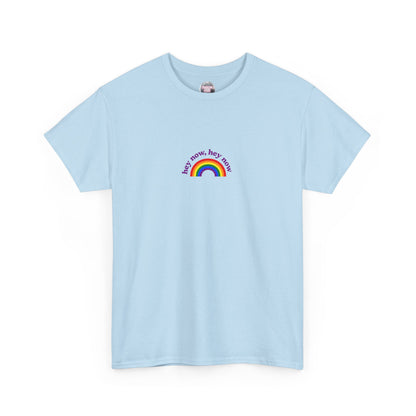 What Dreams Are Made Of lyric with bright rainbow artwork on a unisex t-shirt