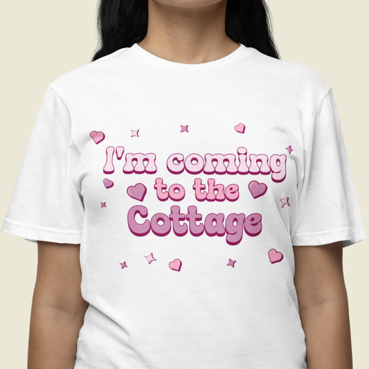 Heated Rivalry - I'm Coming To The Cottage T-Shirt (Pink)