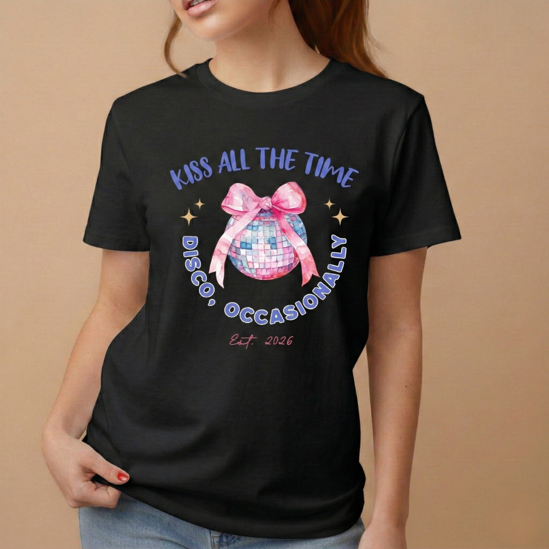 Kiss all the time - Discoball Ribbon T-Shirt