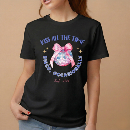 Kiss all the time - Discoball Ribbon T-Shirt