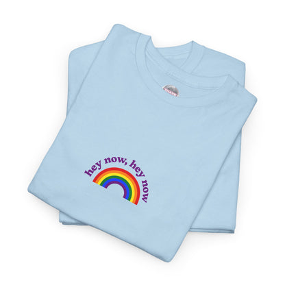 What Dreams Are Made Of lyric with bright rainbow artwork on a unisex t-shirt — view 4