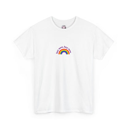 What Dreams Are Made Of lyric with bright rainbow artwork on a unisex t-shirt — view 6