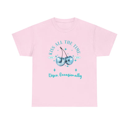 Kiss All The Time, Disco Occasionally T-Shirt - Ice Blue Graphic