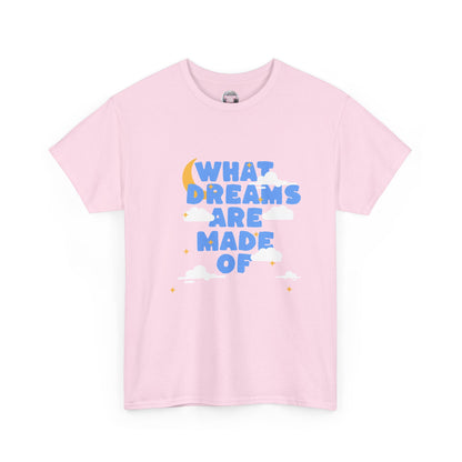What Dreams Are Made Of lyric with moon and clouds artwork on a unisex t-shirt — view 6