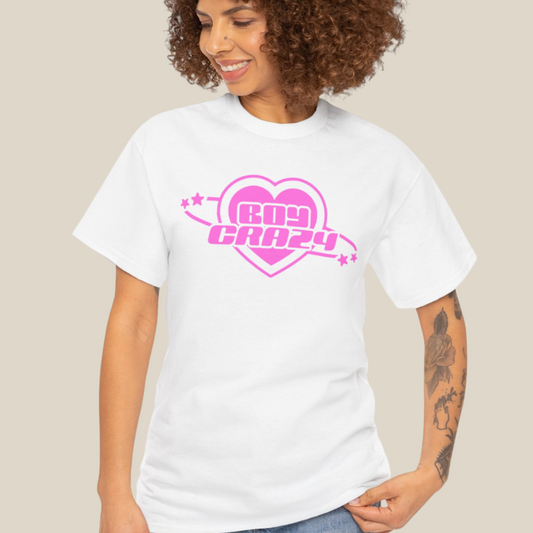 Boy Crazy T-Shirt - Retro Heart Design