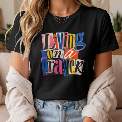 Living On A Prayer Retro Print Tee